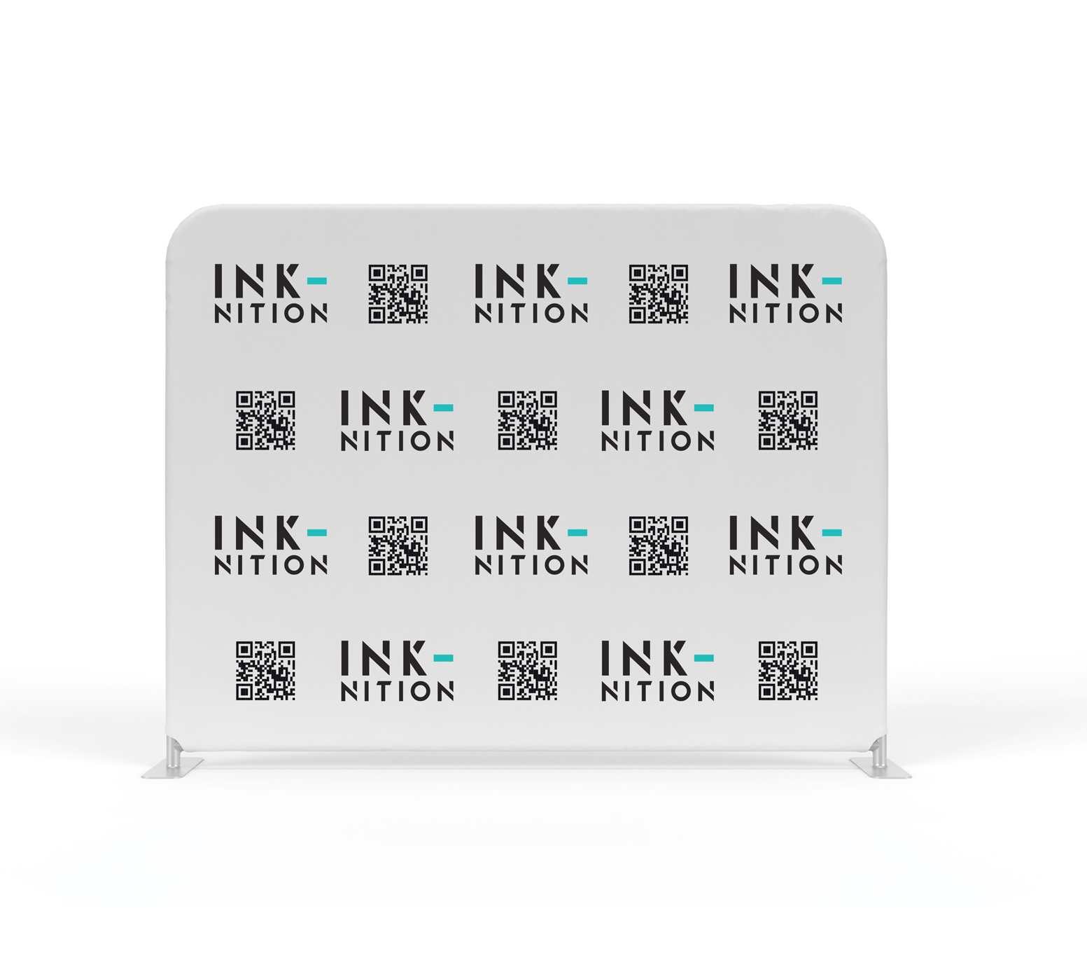 Stretch-Fabric-Media-Wall-Step-and-Repeat-logo-and-QR-code-mobile