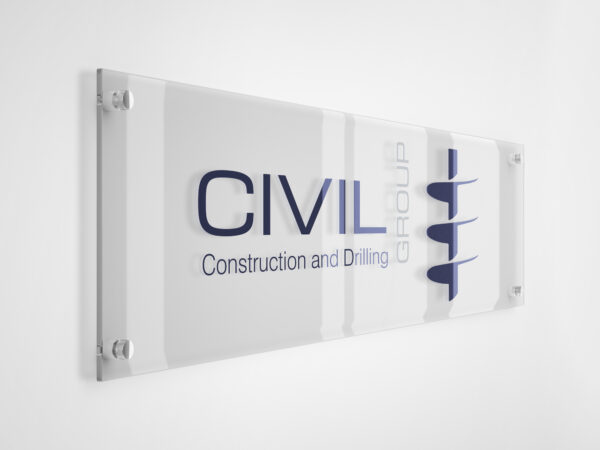 CIVIL CONTRUCTION AND DRILLING ACRYLIC SIGN