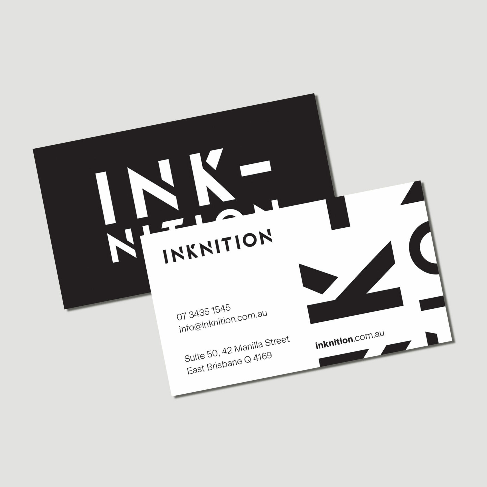 Business Cards front and back on top of each other